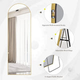 Full Length Mirror 157cm-47cm, Full Body Mirror Gold Arc