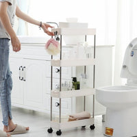 4 Tier Storage Cart Kitchen Bathroom Trolley Floor