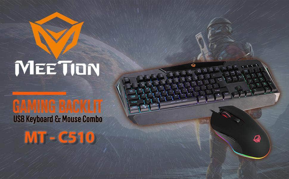 MEETION C510 Rainbow Backlit Gaming Keyboard and Mouse Set