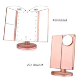 Makeup Mirror with Lights 21 Led Light Up Mirror 2X/3X Magnification Vanity Mirror ,Lights Touch Screen 180 Degree Rotation Dual Power Supply