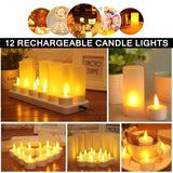 12 LED Lamp Creative Rechargeable Flickering Candle