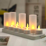 12 LED Lamp Creative Rechargeable Flickering Candle