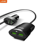 LDNIO C502 5.1A 4 Ports USB Car Charger With Extension Cable