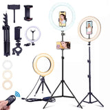 Selfie Ring Light with Tripod Stand Remote Mobile
Holder Photography 10.2inch