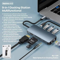 REMAX Retor Series9-in-1 Docking Station RU-U91 USB