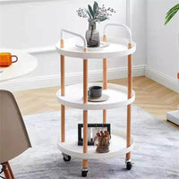 3 Tier Round Rolling Cart Utility Organizer