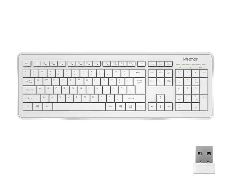 Meetion Wireless Keyboard and Mouse Bundle C4120 (White)