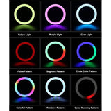 33cm RGB LED Ring Light With Tripod Stand Phone Clip Colorful Photography Lighting