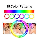 33cm RGB LED Ring Light With Tripod Stand Phone Clip Colorful Photography Lighting