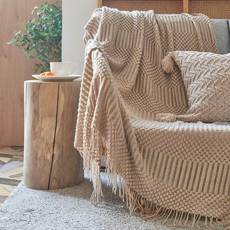 Nordic Knitted Throw Blanket
