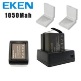 EKEN 2PCS /set 3.7V PG 1050mAh Battery for EKEN SJCAM Action Camera h9r h8r h6s h5s H3r C30 F68 SJ4000 with Dual Battery Charger