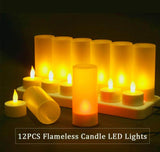 12 LED Lamp Creative Rechargeable Flickering Candle