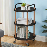 3 Tier Round Rolling Cart Utility Organizer