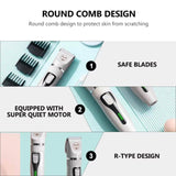 Dogs and Cats Hair Trimmer Grooming Clippers Kit Rechargeable Cordless (Gold)