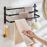 Towel Rail 3-Tier Bath Towel Rack with Hooks 60CM