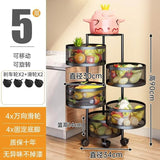 5 Tier Metal Kitchen Storage Rack Round