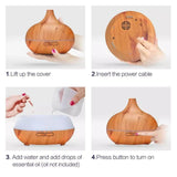 550ml Remote Control Air Aroma Ultrasonic Humidifier
