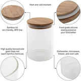 Pack of 5 Clear Glass Air Tight Food Storage Jars