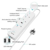 WiFi Smart Power Strip with 3 AC Individual Outlets & 2 USB Ports