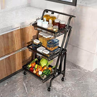 Metal Storage Rolling Cart 3 Tier