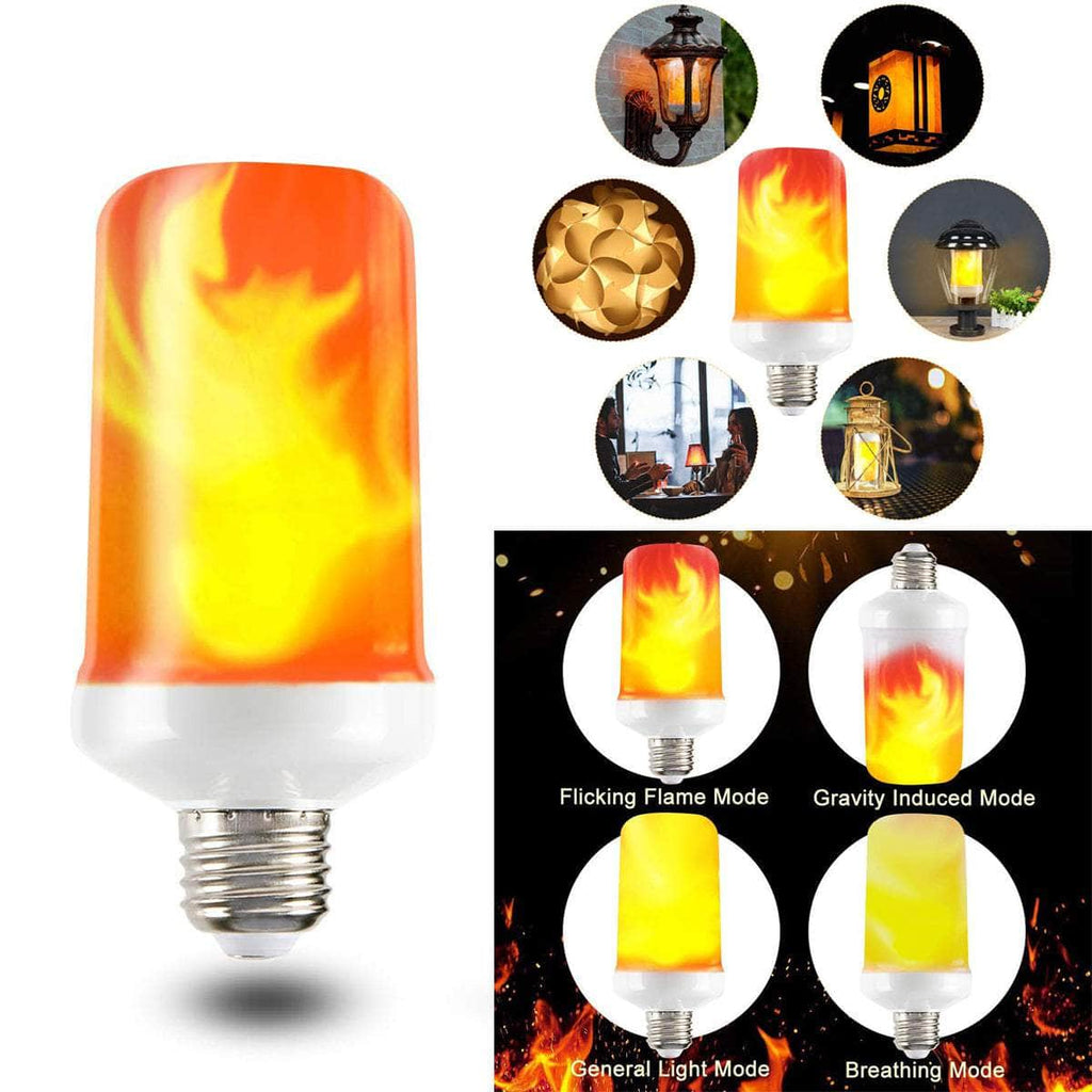 4 Modes LED Flame Effect Simulated Nature Fire Light Bulb E27