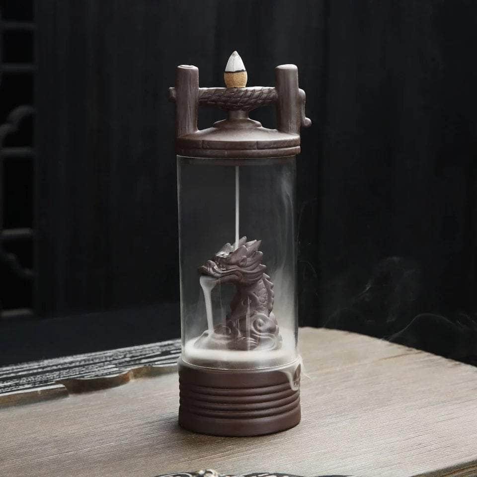 Auspicious Dragon Backflow Incense Burner (150 cones free)