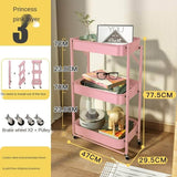 Multi-Functional Folding Storage Trolley Metal Rack