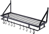 30-Inch Kitchen Pan Pot Rack Wall Mounted Hanging Storage Organizer Wall Shelf