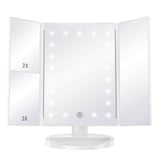 Makeup Mirror with Lights 21 Led Light Up Mirror 2X/3X Magnification Vanity Mirror ,Lights Touch Screen 180 Degree Rotation Dual Power Supply