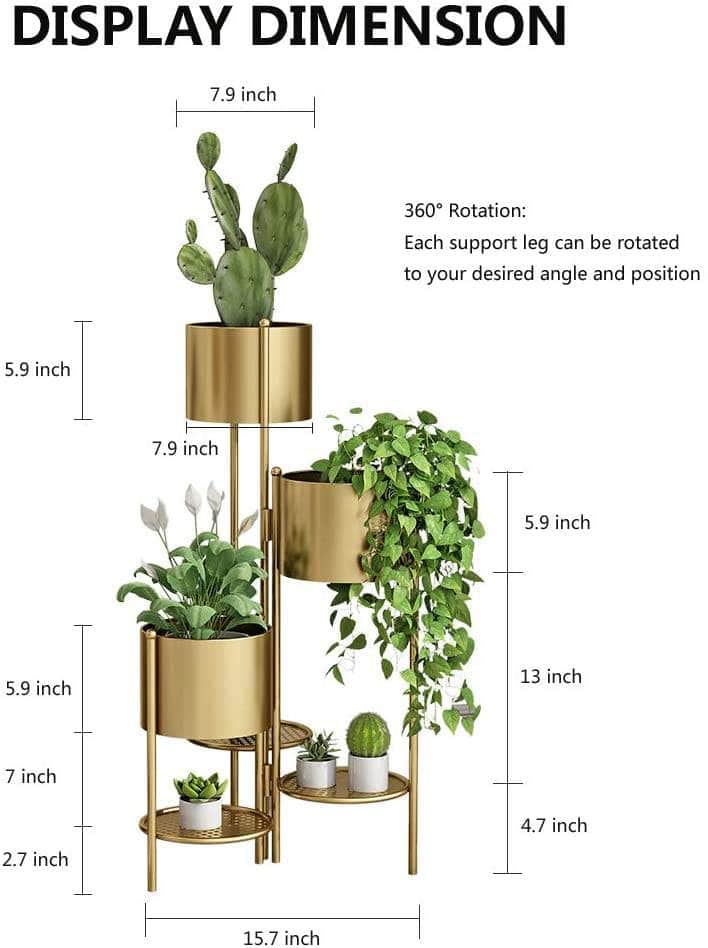 Metal Plant Stand, 6 Tier 6 Potted Indoor Outdoor Flower Pot Stand