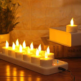 12 LED Lamp Creative Rechargeable Flickering Candle