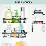 [4 Packs] Shower Caddy,Adhesives Shower Organizers ,Stainless Steel Wall Rack Basket Mounted For Bathroom Toilet & Kitchen