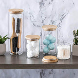 Pack of 5 Clear Glass Air Tight Food Storage Jars