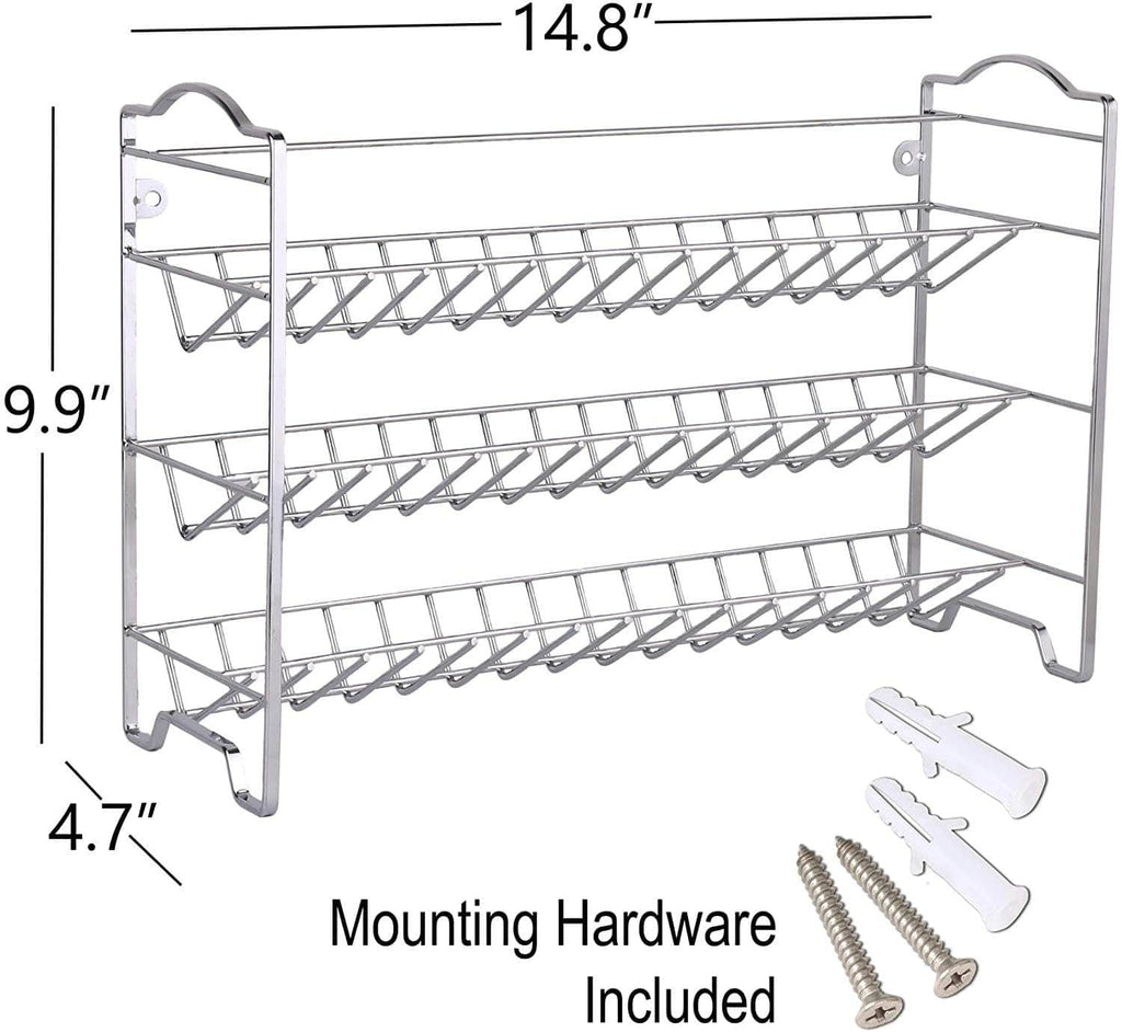 Spice Rack Organizer with 24 Empty Square Spice Jars + Labels + Funnel