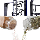 Spice Rack Organizer with 24 Empty Square Spice Jars + Labels + Funnel