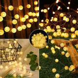 Solar String Lights Warm white, 20 LED 5M Solar Globe String Lights Outdoor, 8 Mode