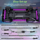 Car Underglow Lights Bluetooth Led Strip Lights with Dream Color Chasing, APP Control 12V