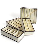 Set of 4 Underwear Drawer Organisers Beige - Thicken variant