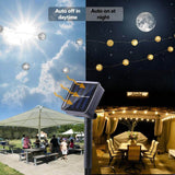 Solar String Lights Warm white, 20 LED 5M Solar Globe String Lights Outdoor, 8 Mode