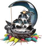 Ceramic Moon Backflow Incense Burner - [15 cm x 14 cm]