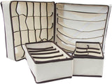 Set of 4 Underwear Drawer Organisers Beige - Thicken variant