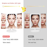 Makeup Mirror with Lights 21 Led Light Up Mirror 2X/3X Magnification Vanity Mirror ,Lights Touch Screen 180 Degree Rotation Dual Power Supply