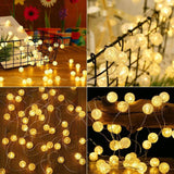 Solar String Lights Warm white, 20 LED 5M Solar Globe String Lights Outdoor, 8 Mode