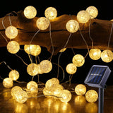Solar String Lights Warm white, 20 LED 5M Solar Globe String Lights Outdoor, 8 Mode