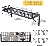 30-Inch Kitchen Pan Pot Rack Wall Mounted Hanging Storage Organizer Wall Shelf