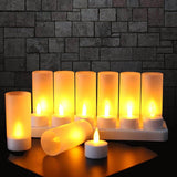 12 LED Lamp Creative Rechargeable Flickering Candle