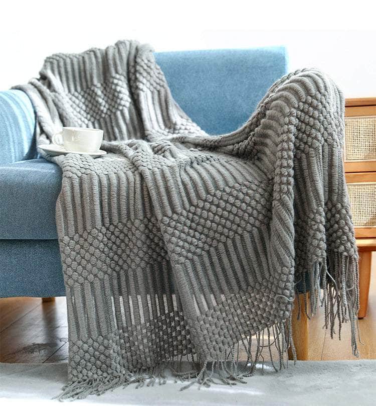 Nordic Knitted Throw Blanket