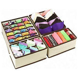 Set of 4 Underwear Drawer Organisers Beige - Thicken variant