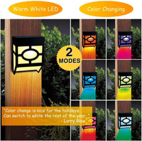 Solar Wall Lights Outdoor, 2 Modes Solar Led Waterproof Lighting Warm White/Color Changing,Pack of 4