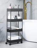 4 Tier Storage Cart Kitchen Bathroom Trolley Floor